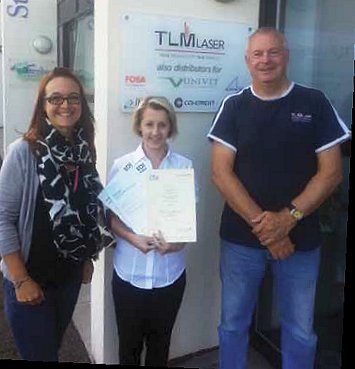 TLM Apprentice Stempanie with Andy Toms and Lisa Leigh (Training Advisor)