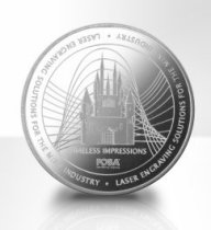 Laser engraving on a coin