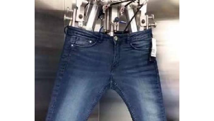 denim abraded by laser