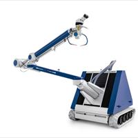 an ergonomic laser system which can be driven easily and fast to the work pieces and this with millimeter accuracy